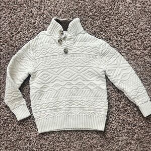 Boys' White Textured Sweater